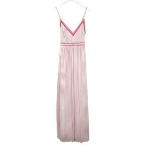 Francesca's Japna Pink Spaghetti Strap Striped Maxi Dress Extra Small